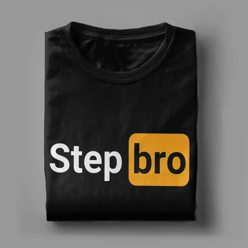 Y2K Great Step Bro Hilarious Novelty Joke Mens T-shirt O-neck Cotton T-shirt Interesting Short Sleeve Center T-shirt Size M250109