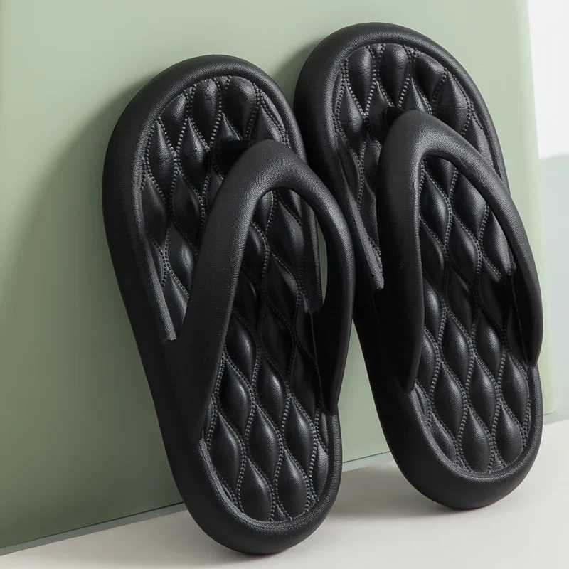 New Arrival Couple beach flip cover womens casual bathroom anti slip slider mens breathable shoes thick EVA soft anti slip slider T250108