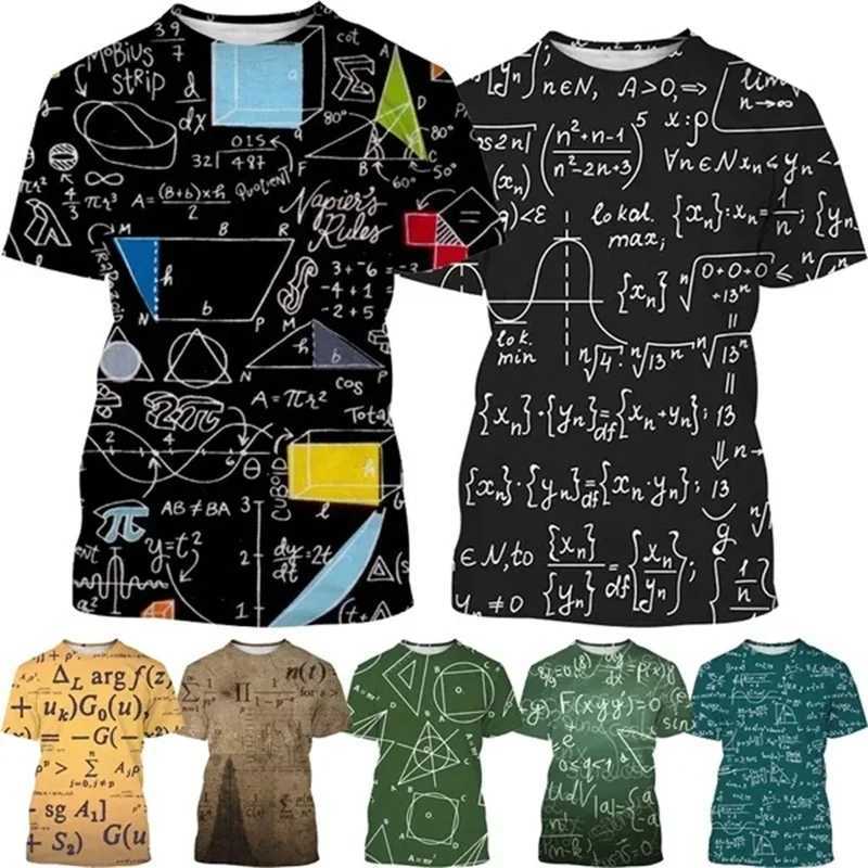 High Quality Mathematical formula printing mens T-shirt casual and interesting short sleeved T-shirt casual oversized mens T-shirt T250108