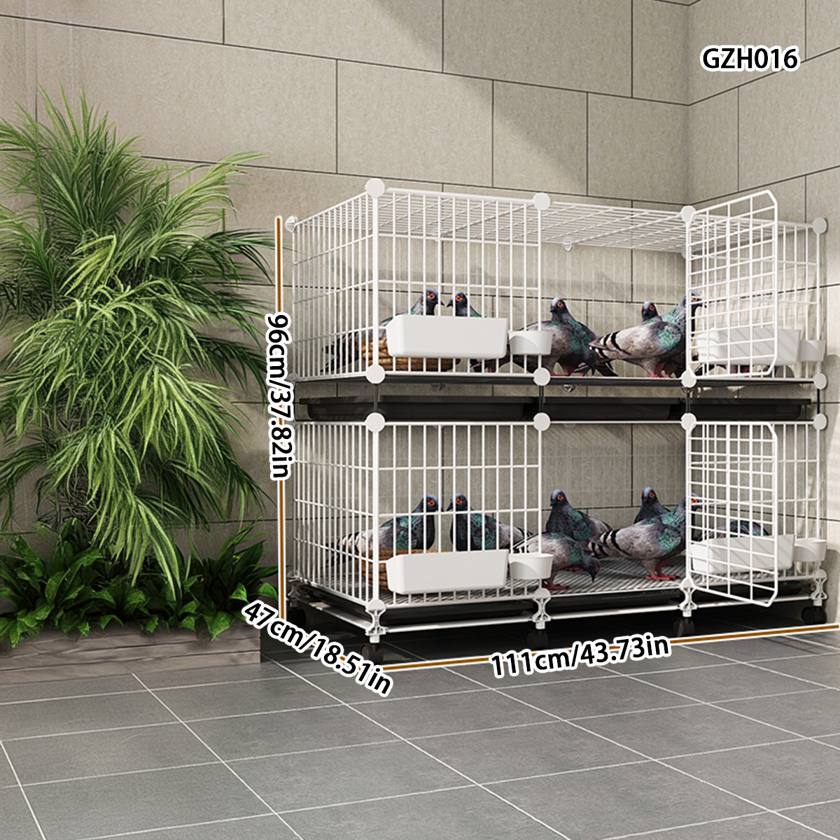 Extra Large Iron Birdcage for Domestic Pigeons with Integrated Mating Nest Box