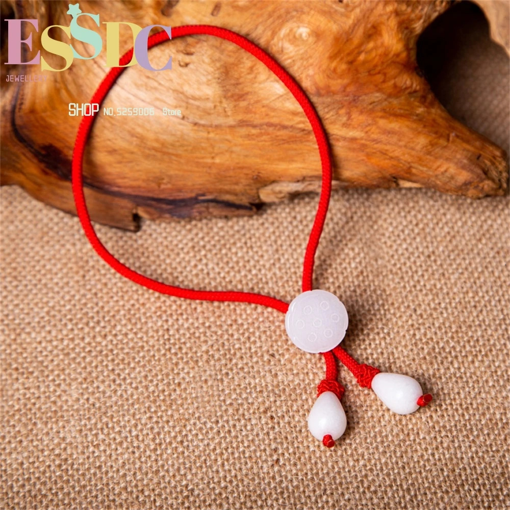 Dongling Jade Agate Hand-woven Red Rope Transfer Sen Series Retro Womens Sexy Ladies Anklet Simple Generous And Fashionable 250107