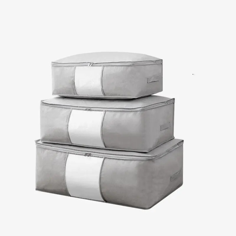 Non-Woven Clothes Quilt Storage Bag Dust-Proof Sweater Blanket Organizer Box Foldable Sorting Pouche Home Storage Large Capacity 250107