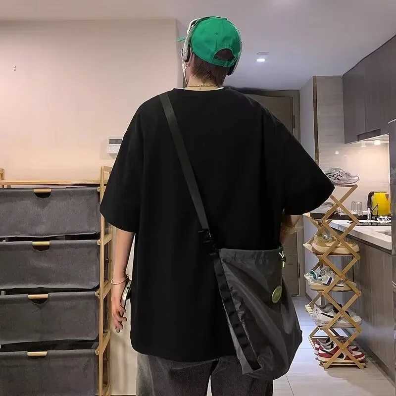 Summer Japanese letter printed T-shirt mens summer cotton casual street clothing hip-hop T-shirt Hombre breathable loose Y2K T-shirt M250108