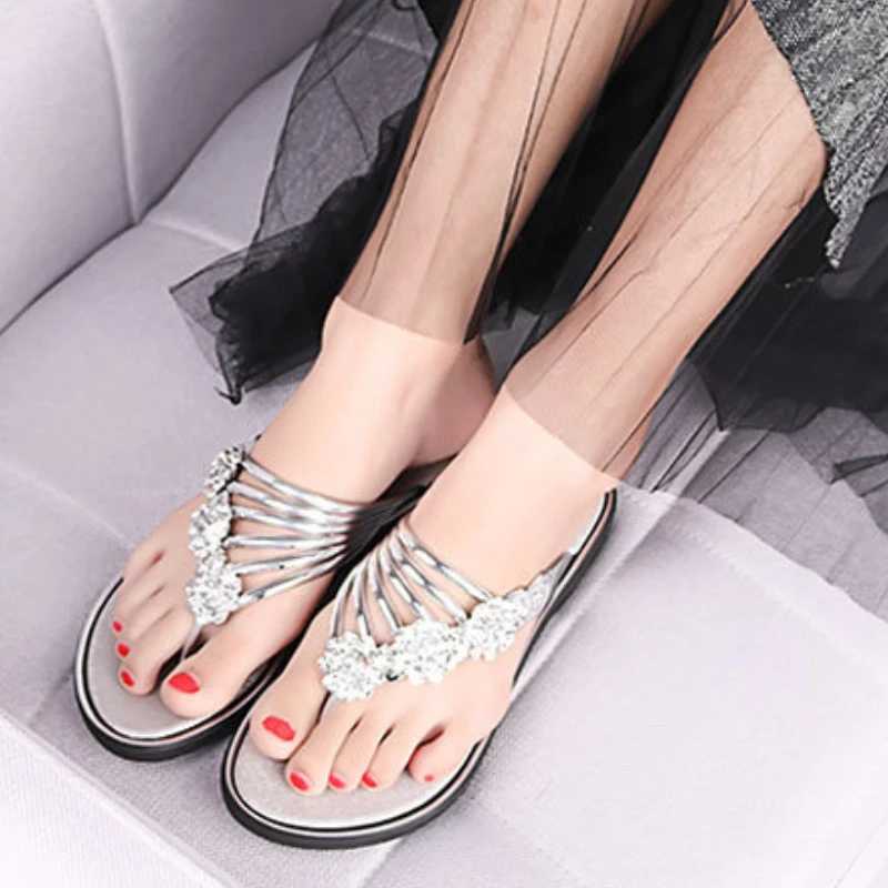 New Arrival Womens floral flip slippers summer Korean flat shoes casual lightweight slippers plus size beach sandals Pantuflas De Mujer T250108