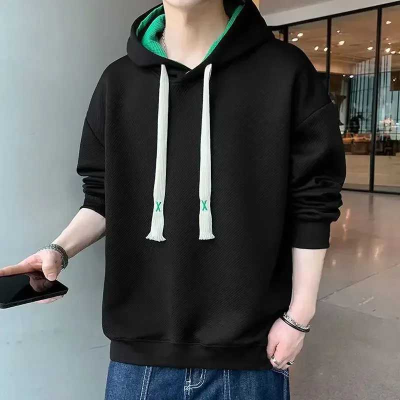 Solid color mens hoodie sportswear suitable for mens hoodies cheap Y2k clothing loose simple and fun high-quality clothing trading emoticons W250108