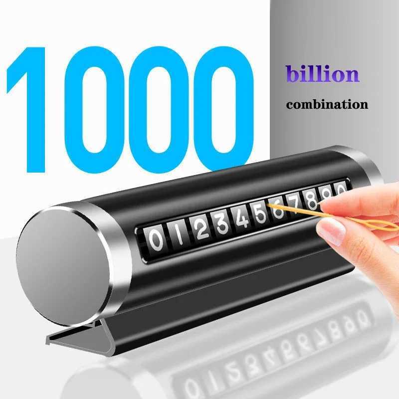 Interior Decorations Car phone number board temporary parking card aluminum sticker rotating parking card automatic accessories H250108