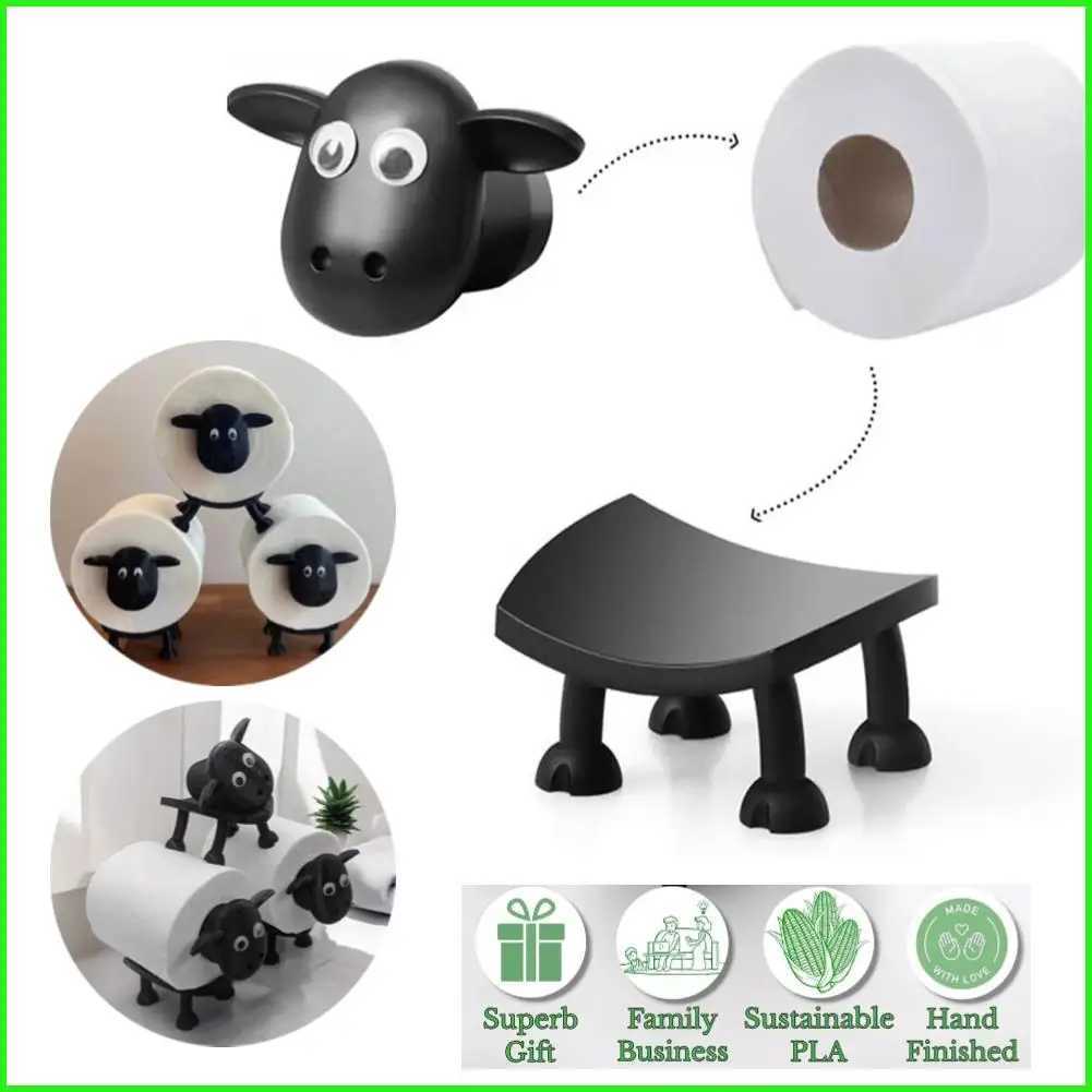 Sheep toilet roll holder interesting toilet paper holder 3D printed decorative toilet paper holder shape paper holder Y250107