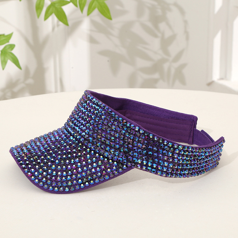 Summer sun hat fashion versatile diamond sequins hollow cap casual students sunscreen breathable short brim hat wholesale