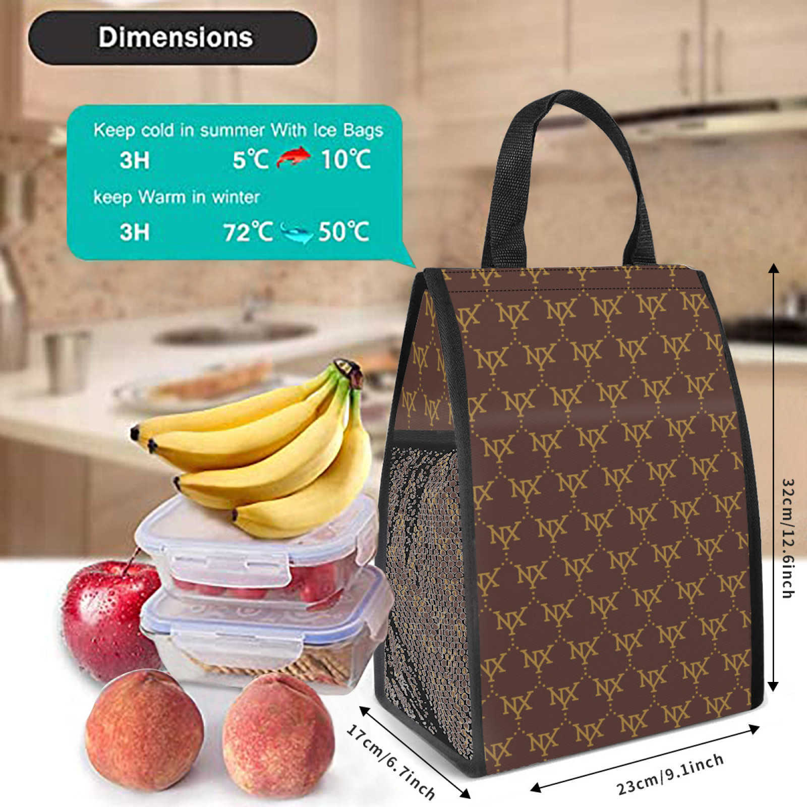 NXY Insulated Thermal Lunch Bags For Men Women Breakfast Lunch Box Organizer Waterproof Camping Food Drink Cooler Bag Picnic Travel 250107