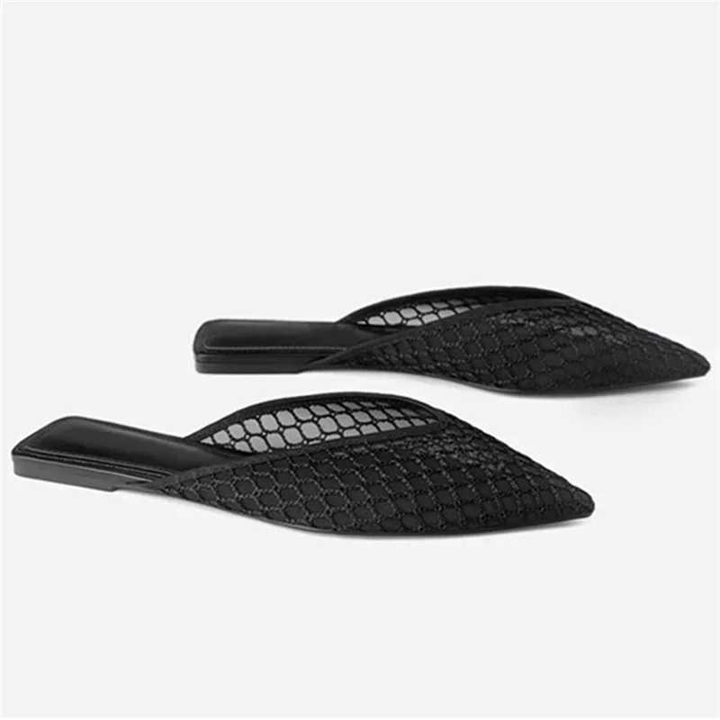 New Arrival Large size 42 mesh slippers womens shoes summer net beach shoes womens flat shoes womens sandals T250108