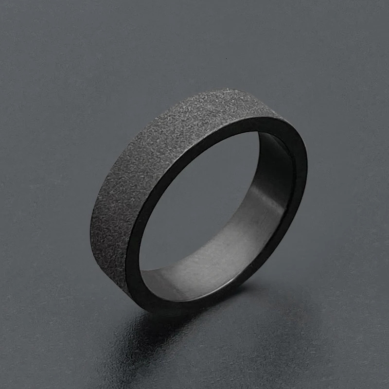Simple 3mm 5mm Woman Mens Couple Black Ring Matte Finished Finger Ring Jewelry for Male Wedding Bands Gift 250107