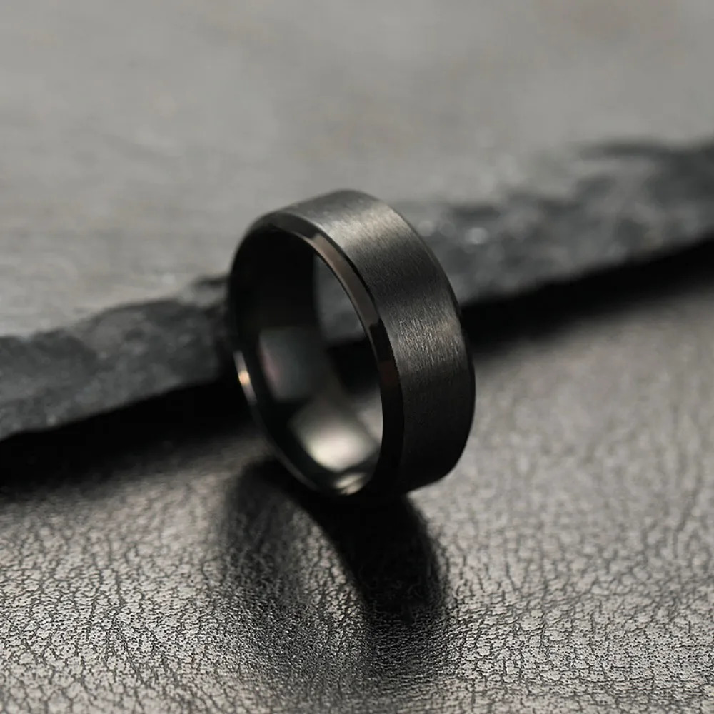 Fashion Charm Jewelry Ring for Men Women Stainless Steel Black Rings Wedding Engagement High Quality Matte Male Accessory 250107