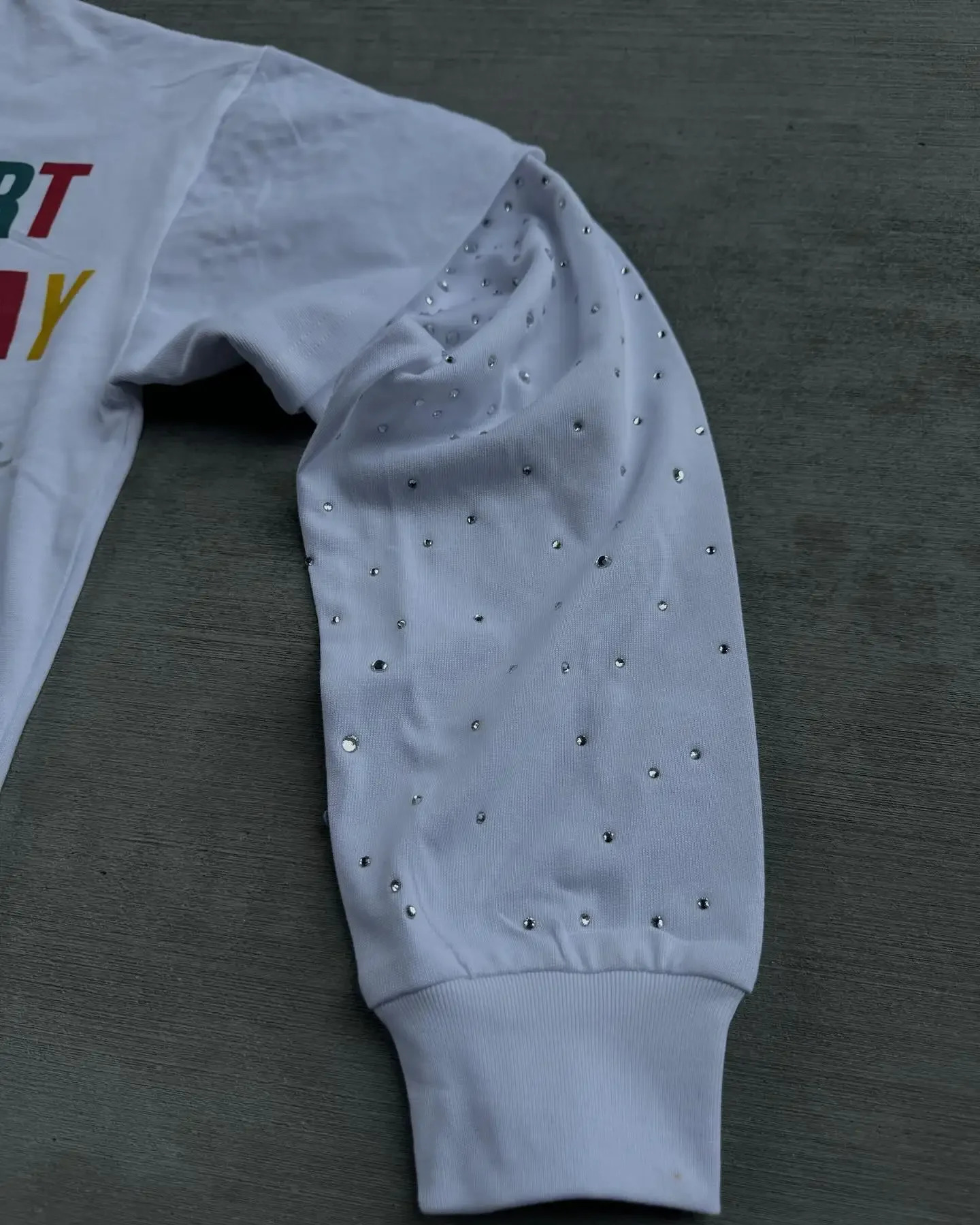 Streetwear Double Layered Long Sleeves Harajuku Goth Letter Graphic Print Rhinestone Oversized T Shirt Tops Men Women Clothes 250107