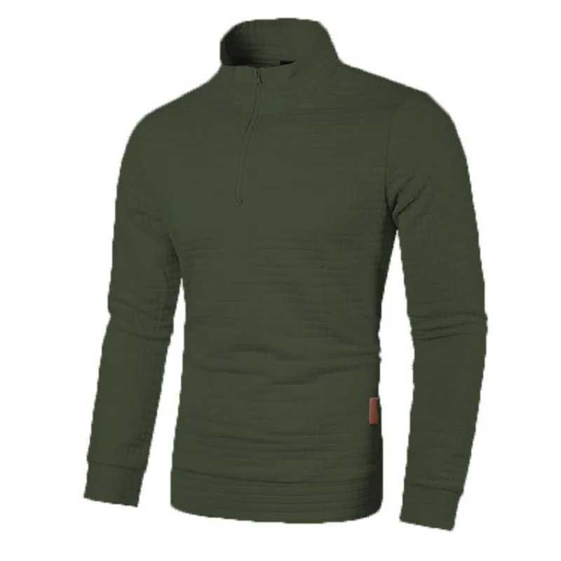 Mens hoodie zipper design solid color stand up collar jacket. Mens Jacquard Checkered Hoodie W250108