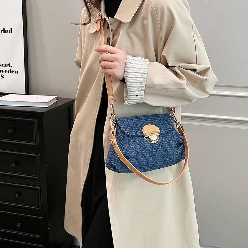 Designer Jean Women Denim Underarm Shopper Purse New Brand Women's Handbag Leather Shoulder Crossbody Bag