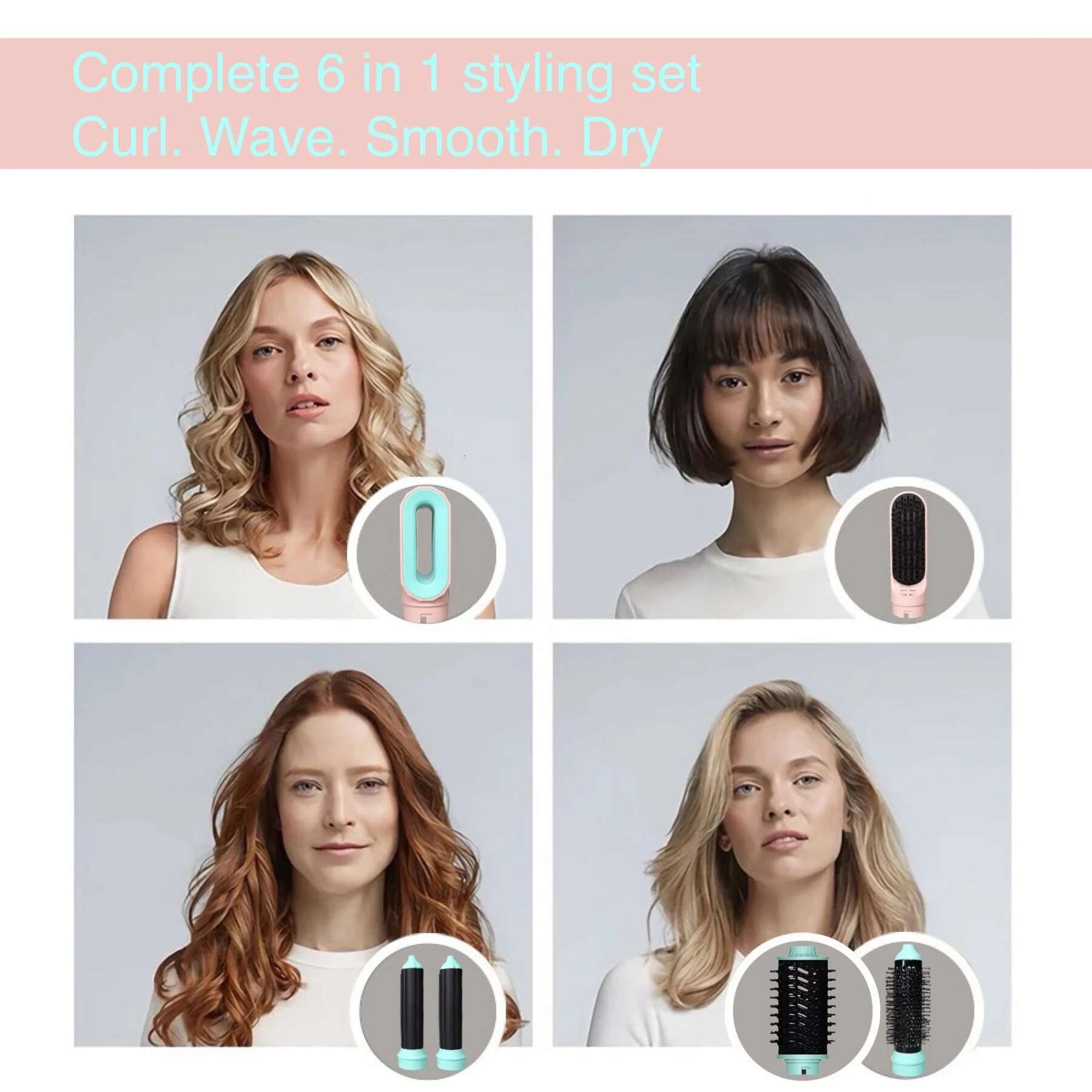 In Multi Styler New Design Dryer For Hair 6 hair styler With Curg Barrel Hot Air Brush 5 in 1 MultiStyler