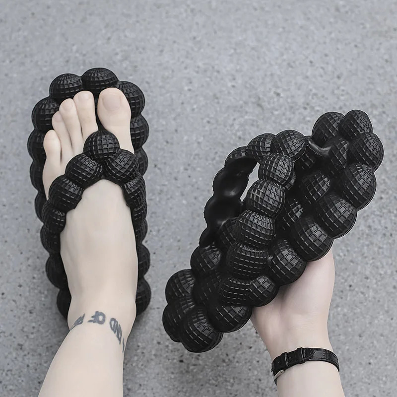 Summer Women Flip Flops Funny Bubble Massage Men Slippers Casual Outdoor Beach Sandals Eva Flat Platform Shoes Sandals Ladies 250107