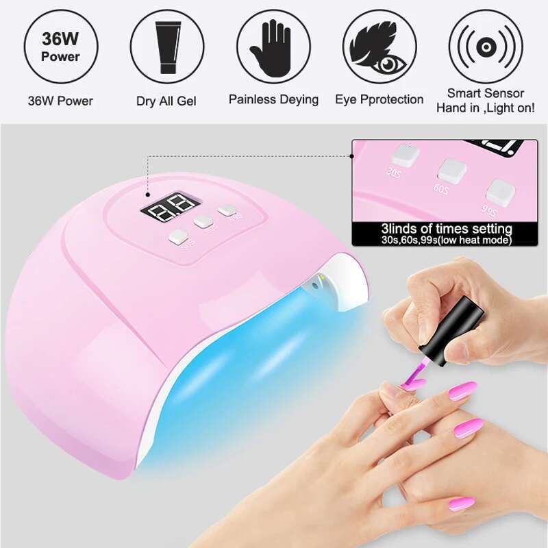 With UV Lamp Electric Drill hine Soak OFF Kit Base&Top Coat Gel Polish Nail Tool Set