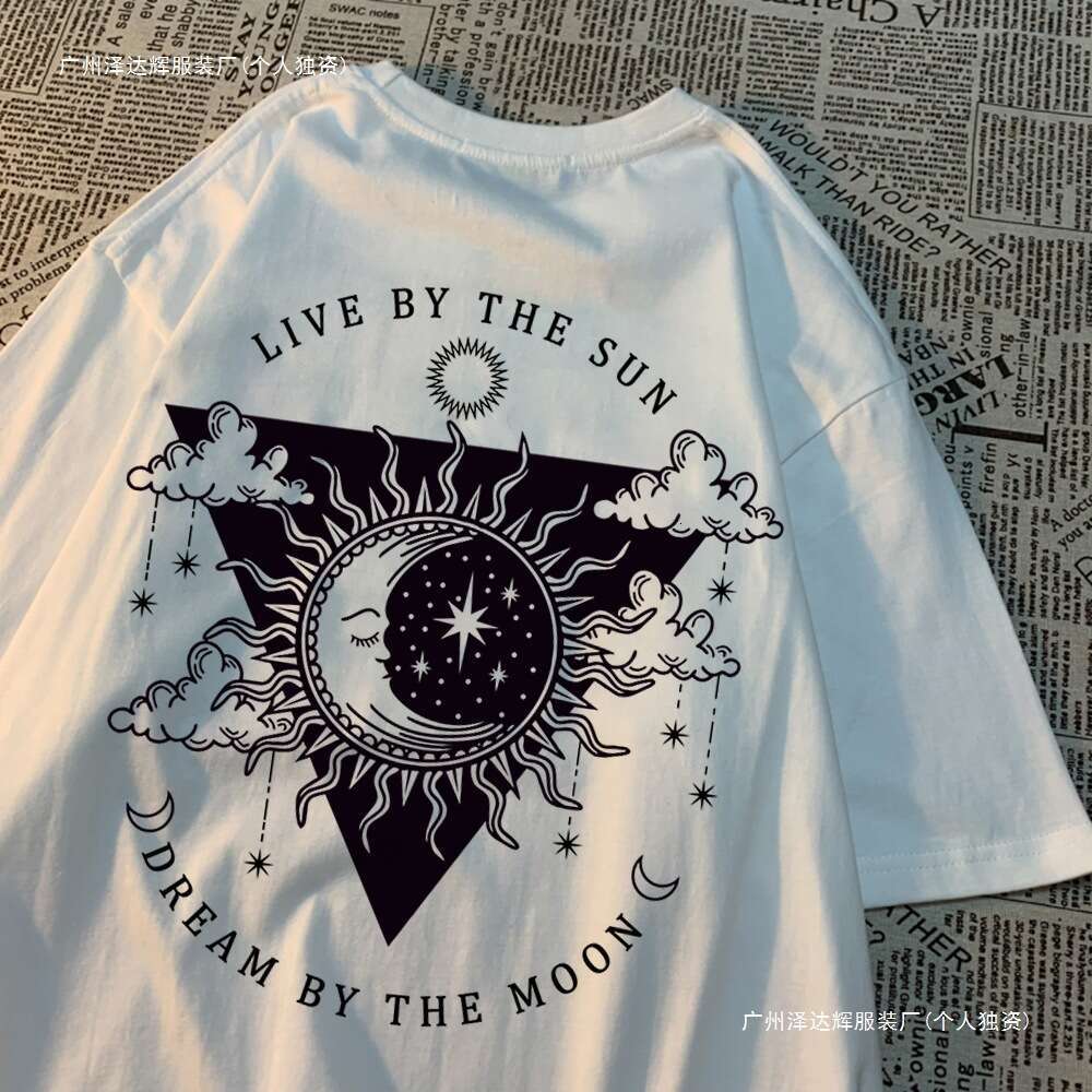 Life Sun, Dreams by the Moon, T-shirts for men and women, hip-hop cotton casual tops, patterns, sweet