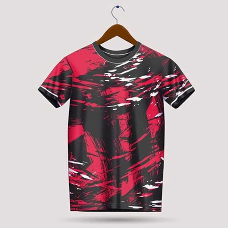 Mens sports T-shirt quick drying badminton clothing table tennis clothing running fitness womens sports shirt printed short sleeved shirt M250108