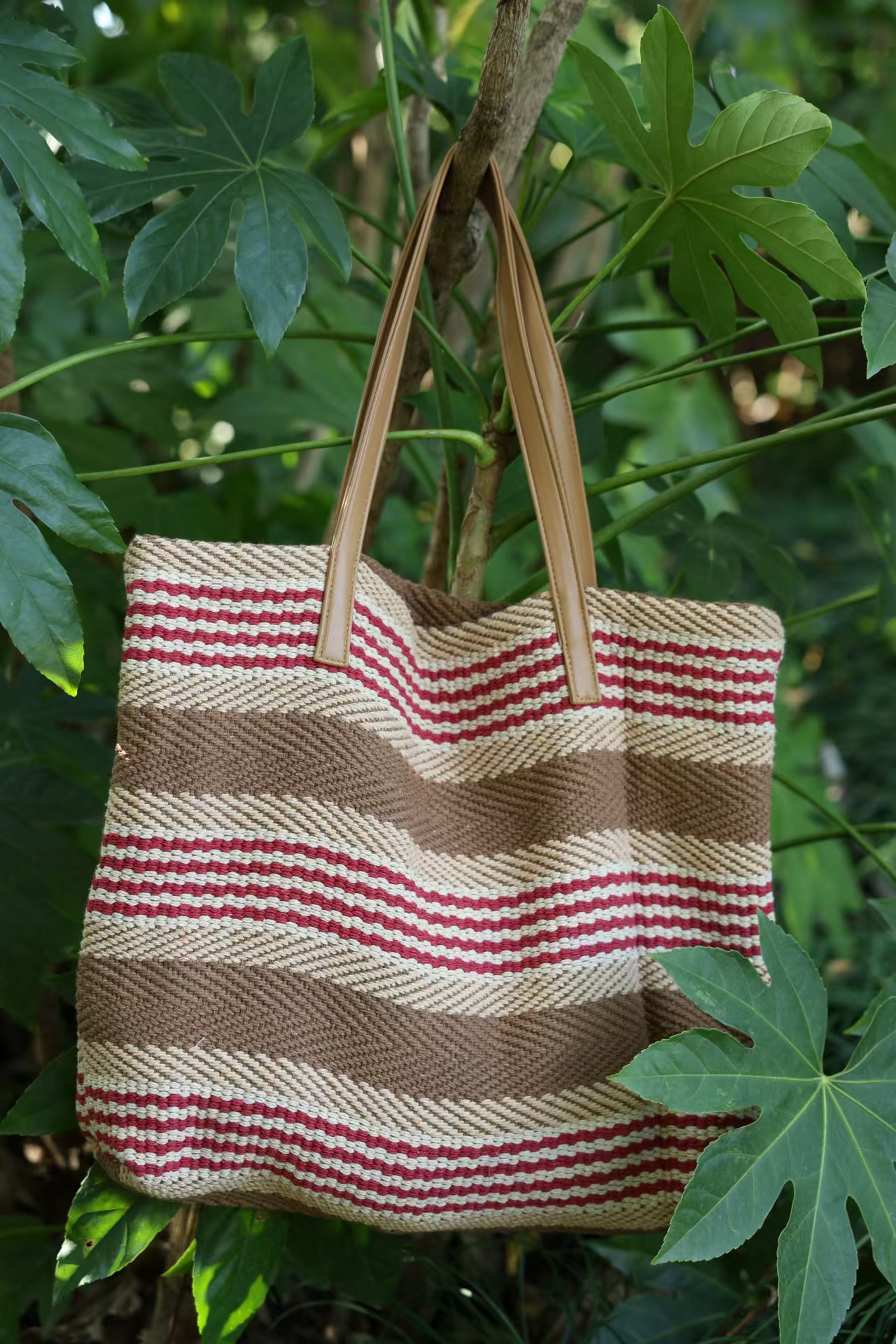 Authentic Handcrafted Coarse Linen Shoulder Bag for Women