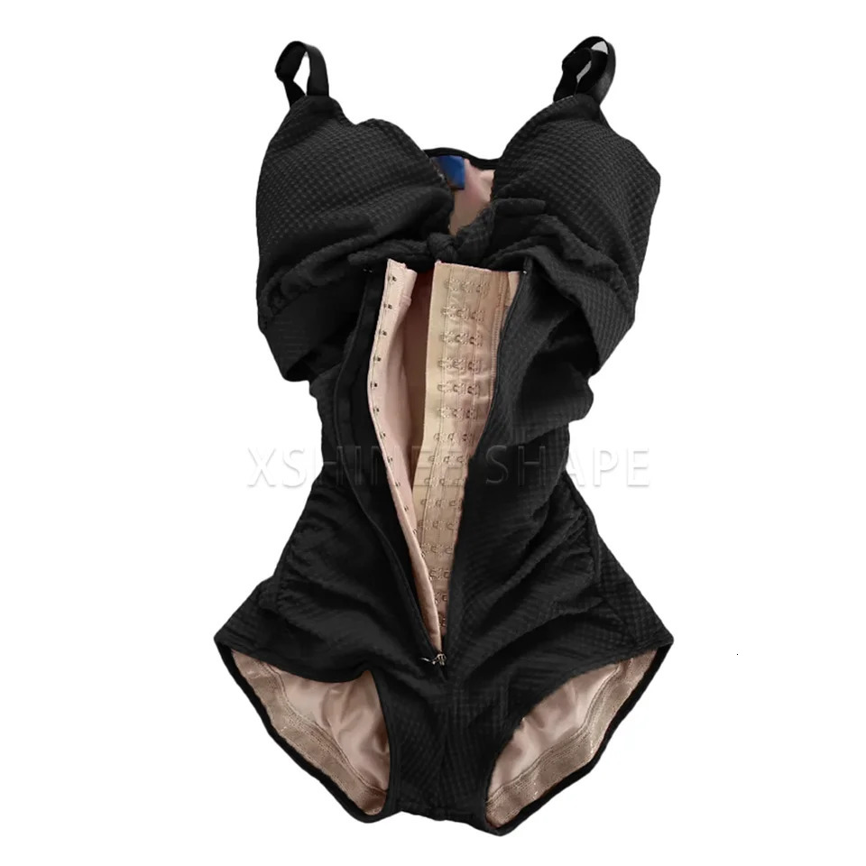 Body Hourglass Shaper Swimsuit Triangle Tummy Control Compression Shapewear Swimwear with Hook-eyes Butt Lifter Underwear 250106