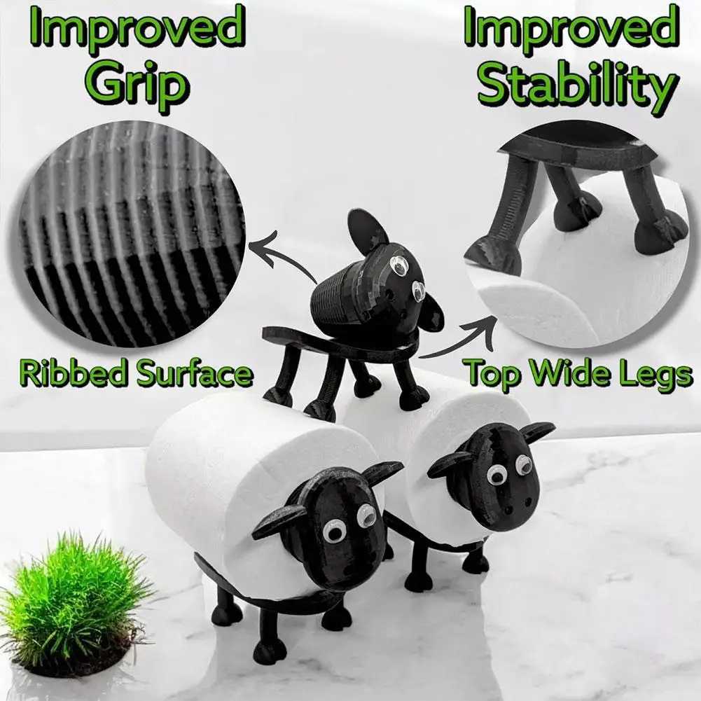 Sheep toilet roll holder interesting toilet paper holder 3D printed decorative toilet paper holder shape paper holder Y250107