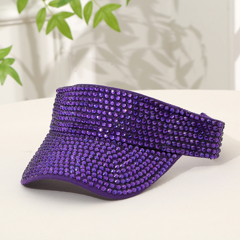 Summer sun hat fashion versatile diamond sequins hollow cap casual students sunscreen breathable short brim hat wholesale