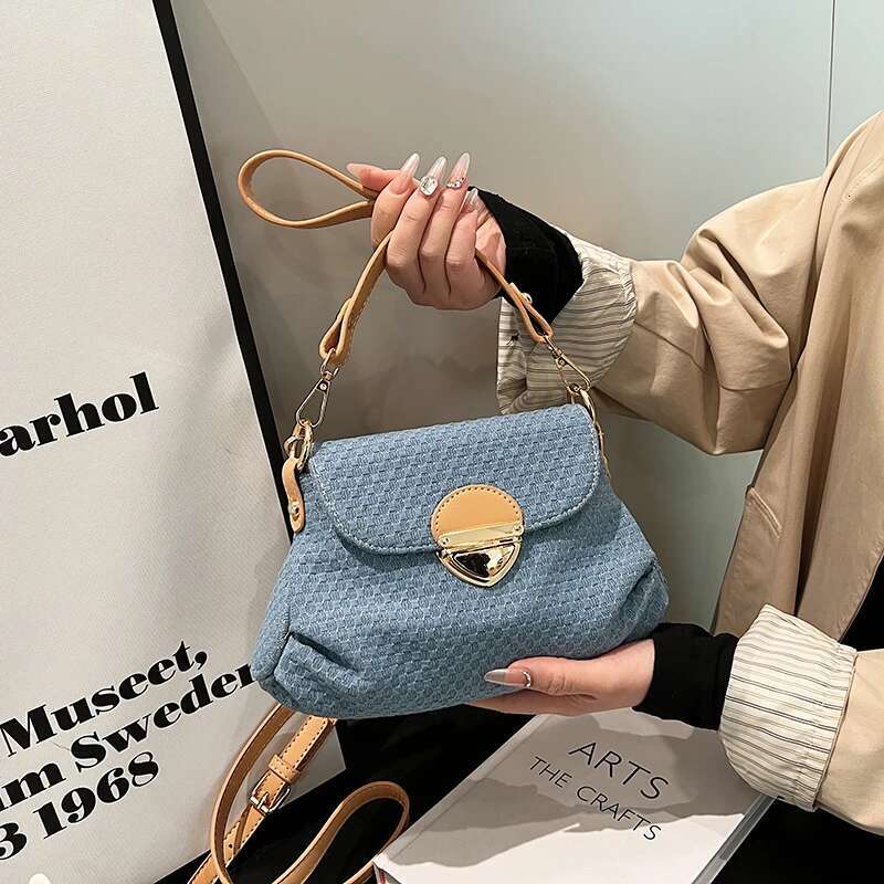 Designer Jean Women Denim Underarm Shopper Purse New Brand Women's Handbag Leather Shoulder Crossbody Bag