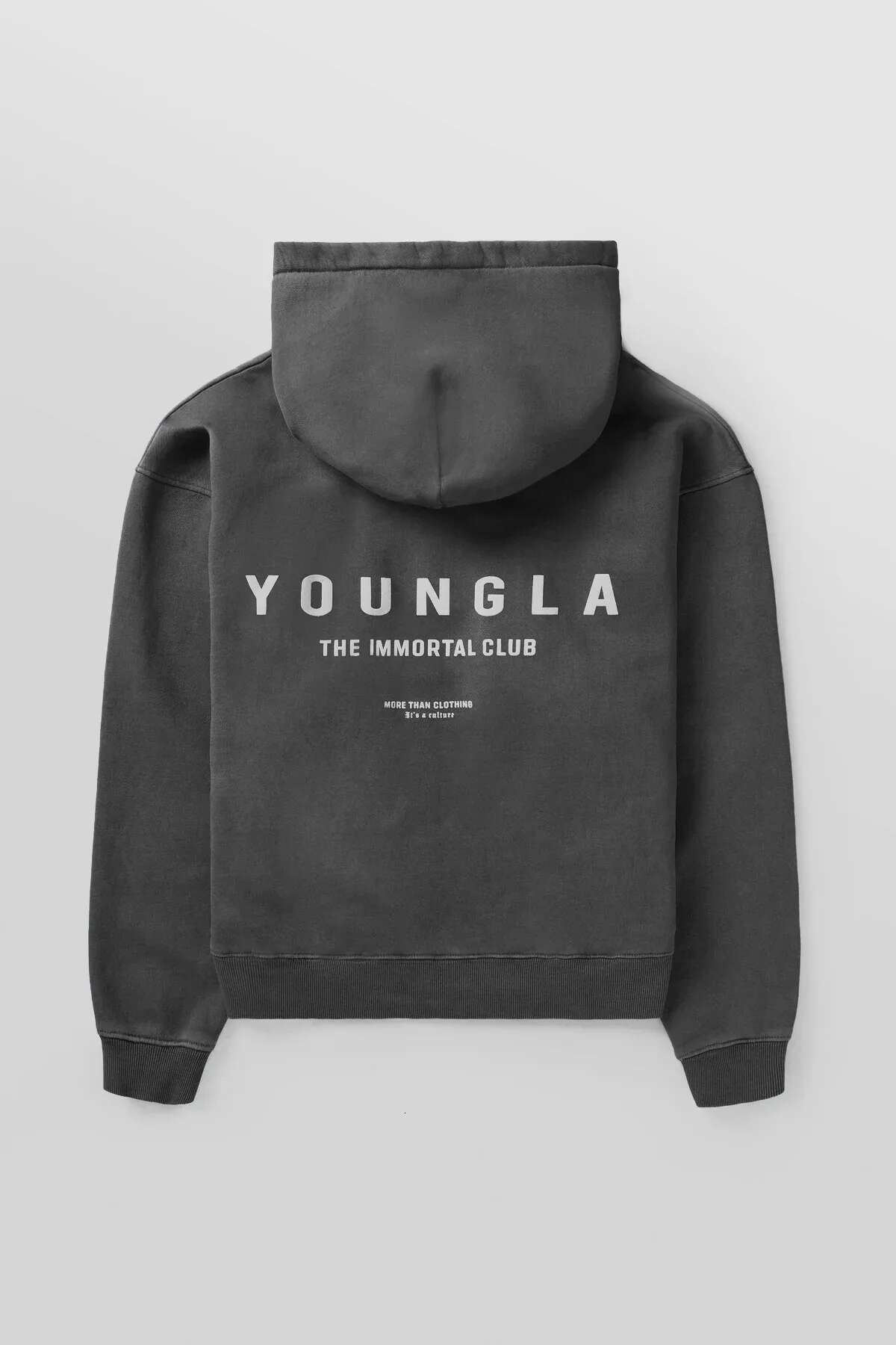 Men's Casual Oversized Pullover Hoodie, Double-Layer Composite Fabric Printed Jacket, Sports And Fiess Sweatshirt