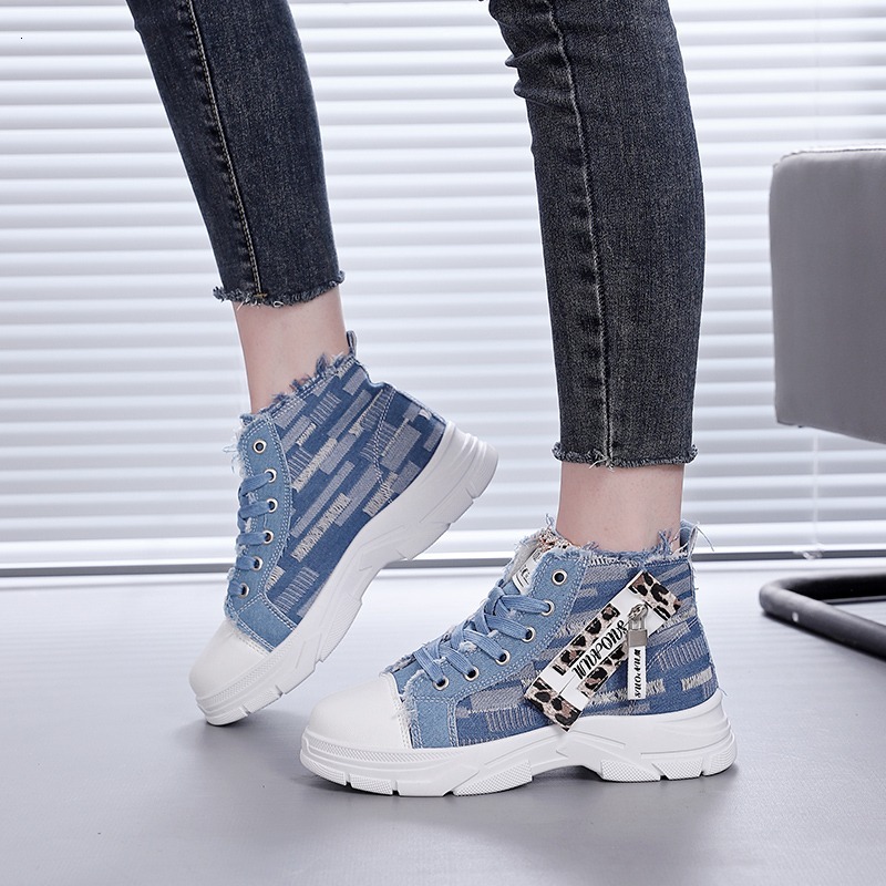 Spring Autumn New Canvas Breathable Heightening Casual Sneakers Comfortable Soft High Top Shoes for Women ddmythur