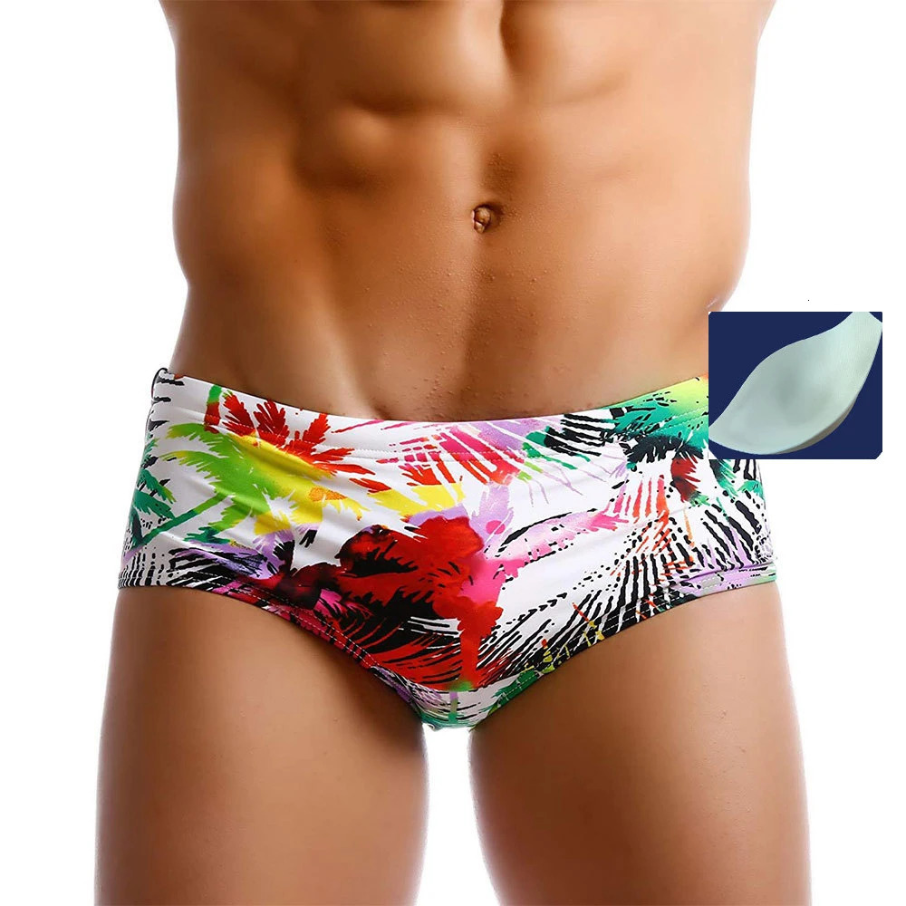 SeSexy Swim Trunks Men Swimwear Men Push Up Swim Briefs Rainbow Swimming Trunks Men Beach Swim Shorts Mens Bikini Swimwear Sunga 250107