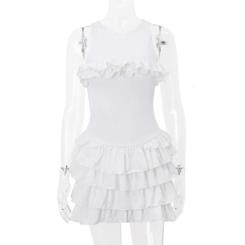 Sexy Backless Bodycon Mini Dress Women Street Bodycon Sleeveless Dresses Femme Side Slit Folds Slim Street Dress Ladies 250107