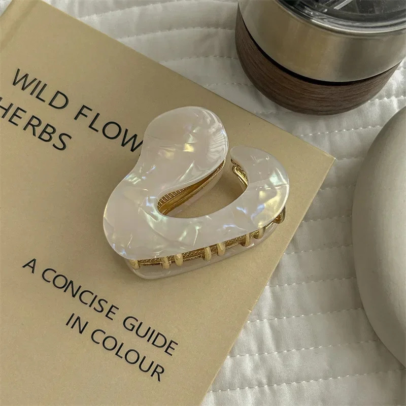 Simple Irregular Metal Hair Clips Elegant Geometric Women Ponytail Clip Crab Claw Fashion Headdress Hair Accessories 250103