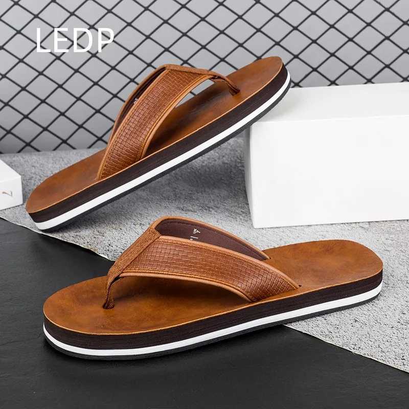 New Arrival Mens summer sandals casual fashion leather flap breathable luxury designer product T250108