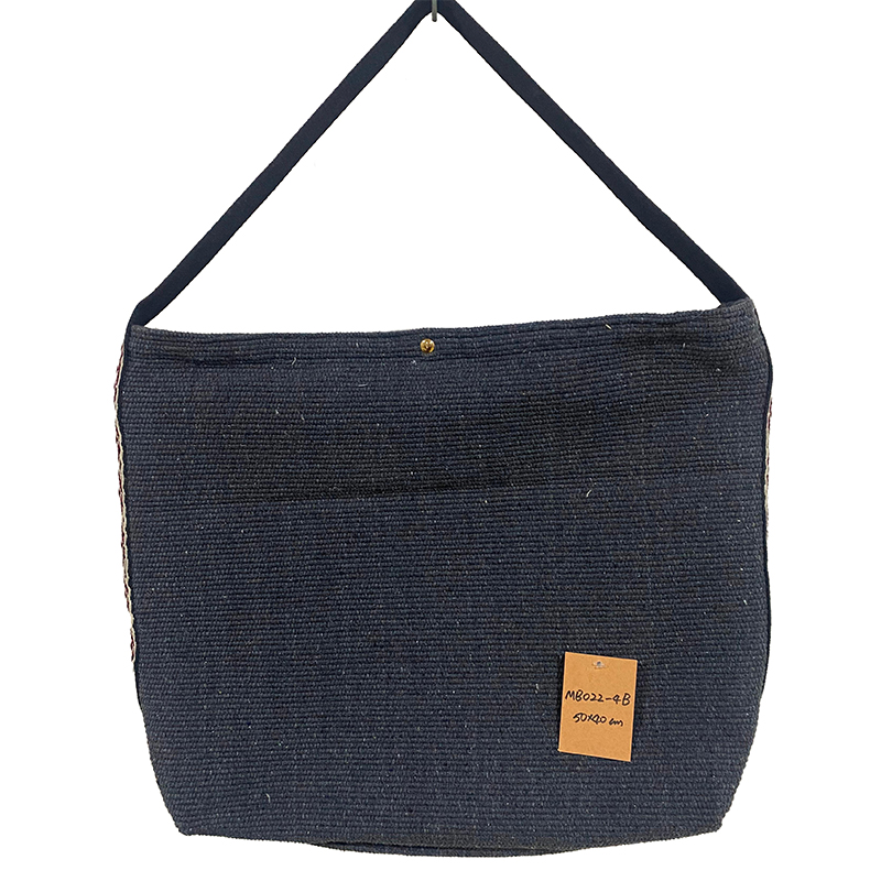 Chic Handcrafted Linen Shoulder Bag with Retro Design