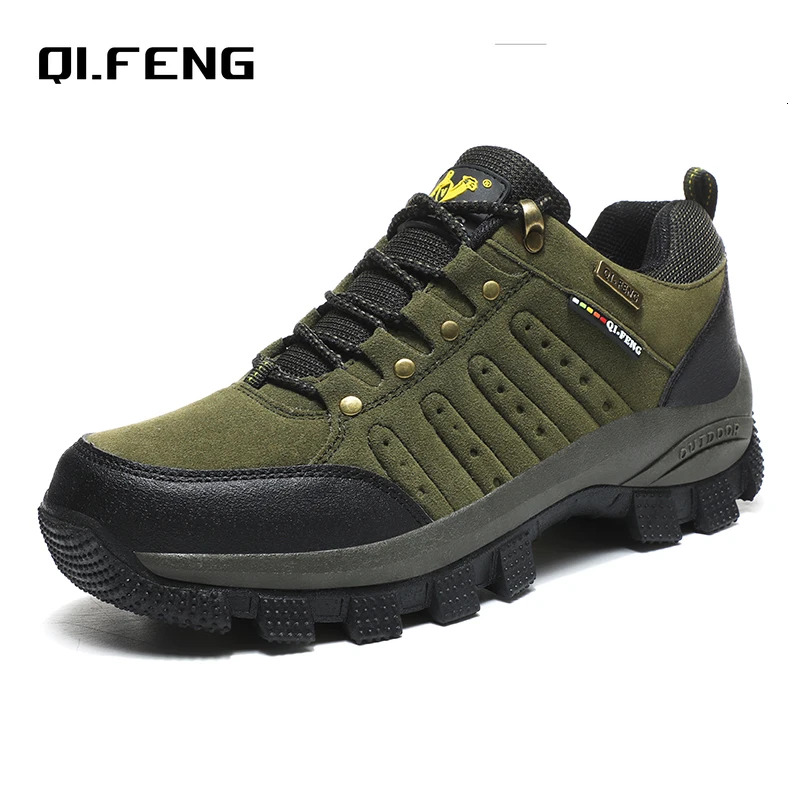 Men Casual Classic Waterproof High Quality Women Climbing Shoes Outdoor Sneakers Trekking Leather Footwear ddmythur