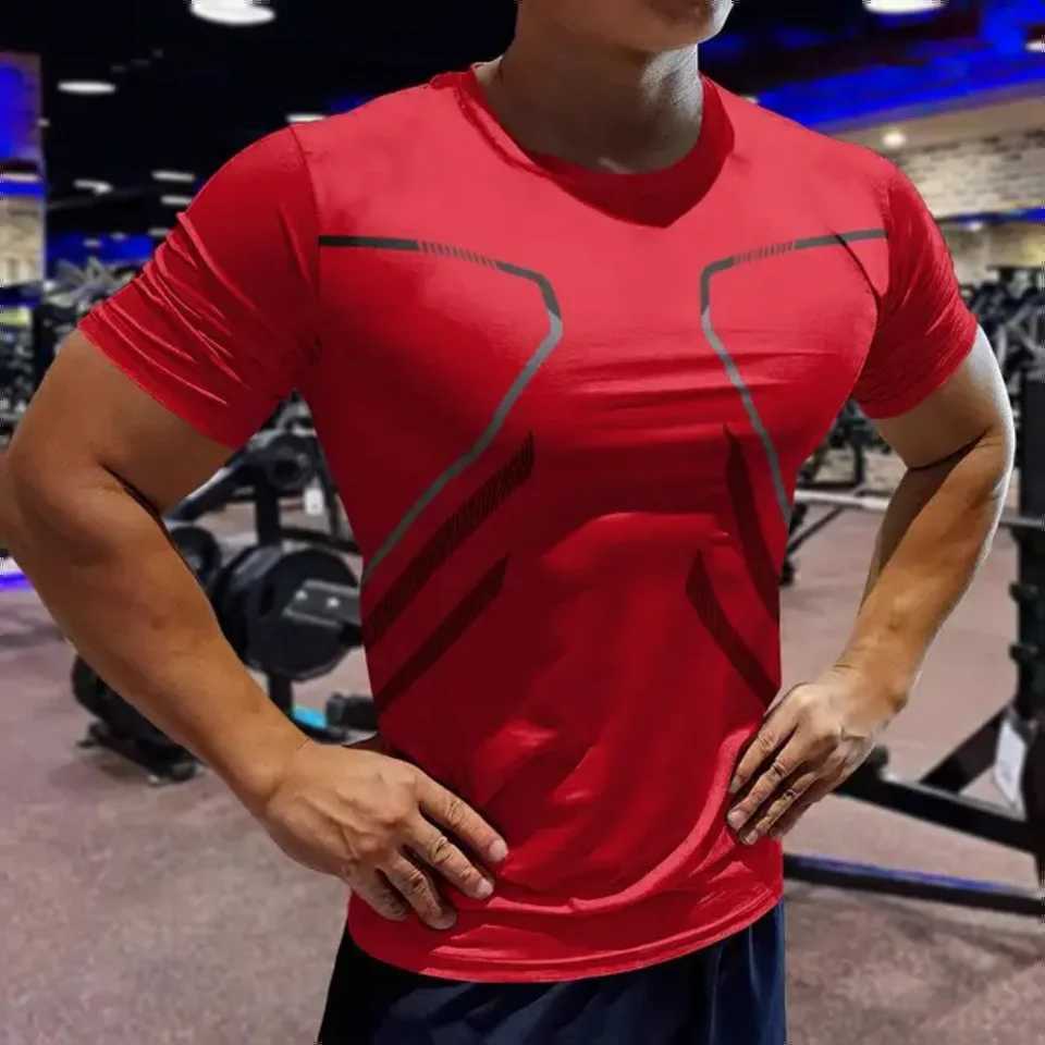 High Quality Gym mens T-shirt sportswear casual short sleeved T-shirt quick drying running sportswear mens oversized clothing top new T250108