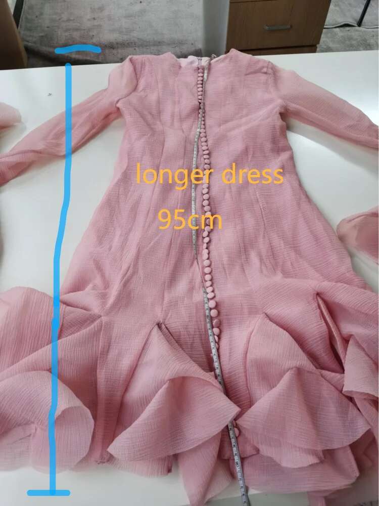 Women's Dress Irregular Pleated Patchwork Fashion Long Lantern Sleeve Waist Cinching Mini Dresses 2024 Autumn New Clothing