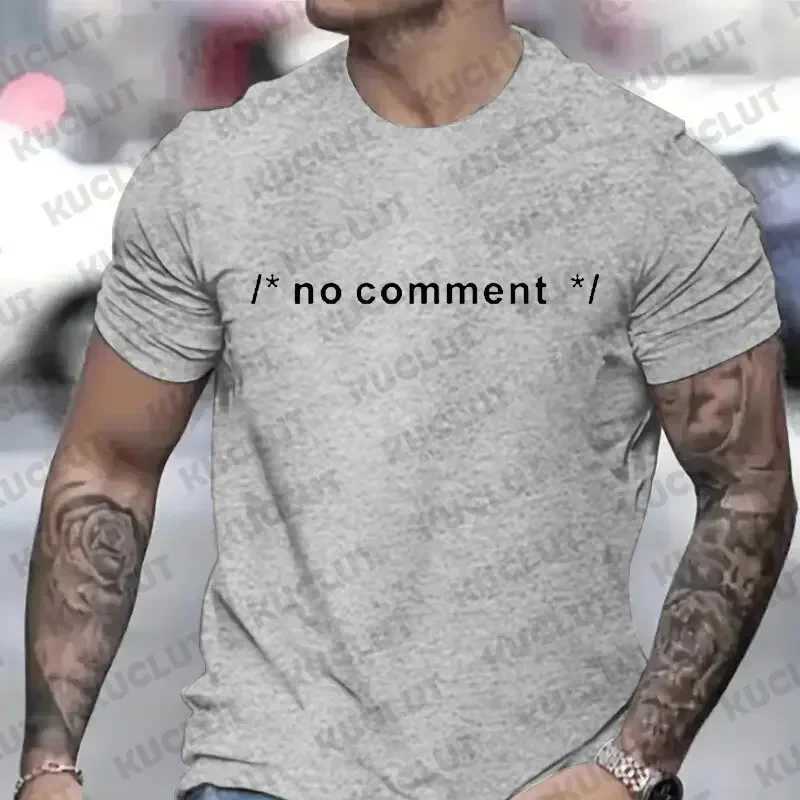 Interesting T-shirt Geek Novel Joke Encoding HTML CSS Developer Gift No Comments Mens Summer Casual Short sleeved T-shirt M250108