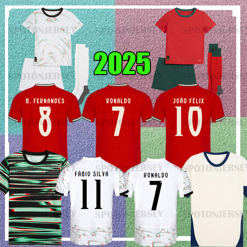 3XL 2025 RONALDO 7 Portugal soccer jerseys Portuguese Bruno FERNANDES R. LEAO Portuguesa kit 2025 Joao Felix 25 26 Football shirt BERNARDO Men Women Kids Kits