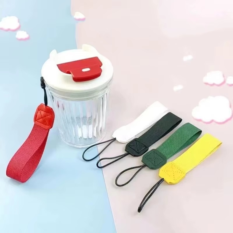 Factory Customied LOGO Portable Water Cup Strap Woven Cup Case Personal Safety Keychain Clasp Webbing Buckle Hanging Carabiner Key Holder Water Bottle