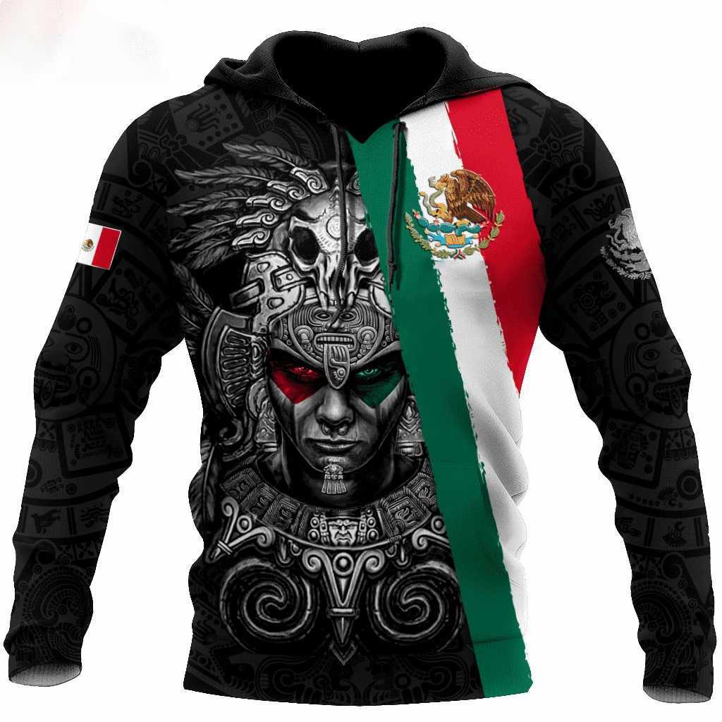 Mexican Hoodie Mens 3D Printed Mexican Flag Top Autumn Long Sleeve Street Clothing Designer Hoodie Mens Hoodie W250108