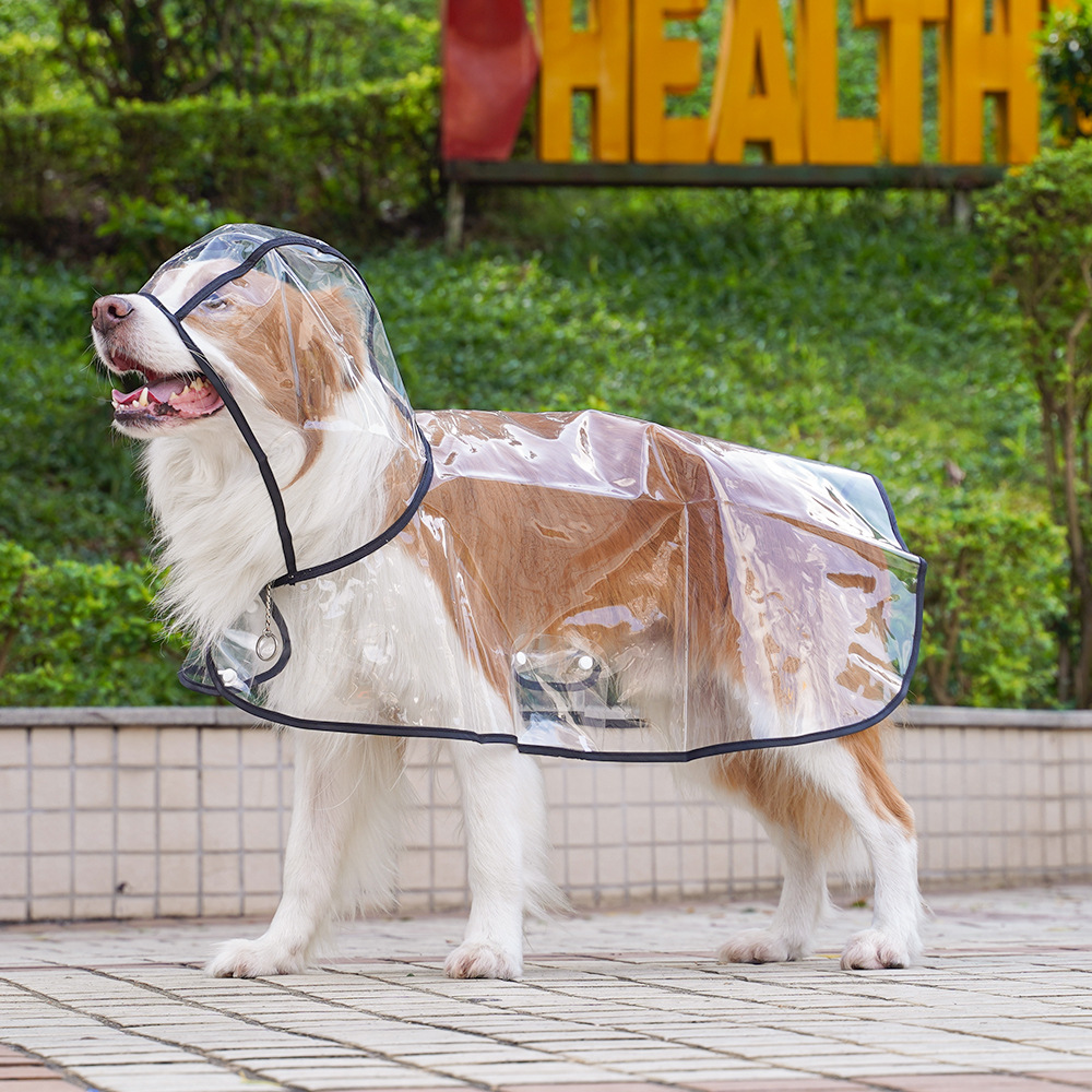 Pet big dog Clear outing raincoat Golden Retriever multi shepherd large dog clothing