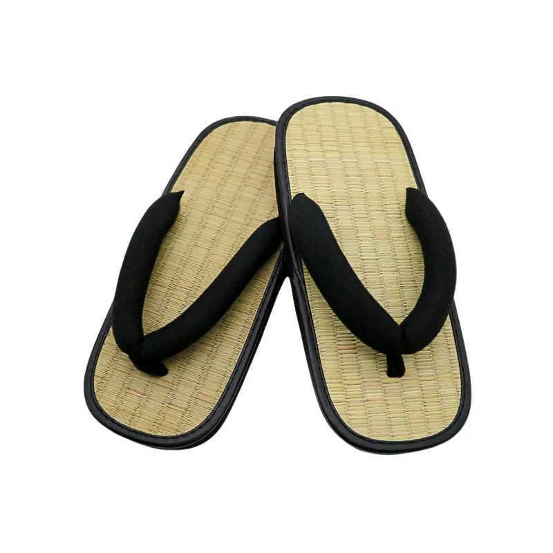 New Arrival Grass mens flip summer slippers Y-shaped clip on slippers sandals open toe Japanese thick soled slippers indoor T250108