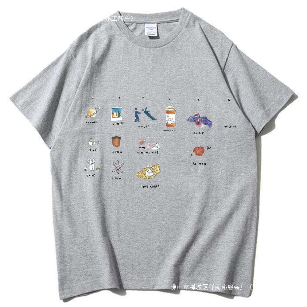 Sza Saturn T-Shirts Unisex Haruku O-Neck Short Sleeve