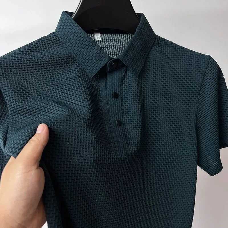 New Summer Brand Polo Shirt High Quality Mens Short Sleeve Breathable Top Business Casual Sweat-absorbing Polo-shirt for MenXJ250108