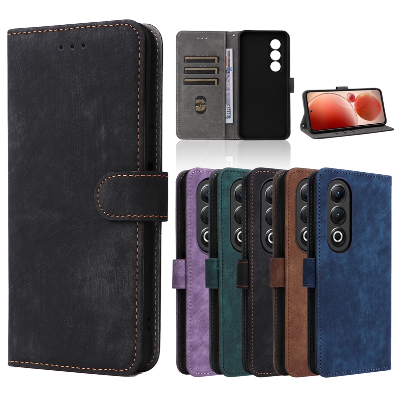 S26 Anti-theft Brush Leather Wallet Cases For Samsung S25 Edge S24 Ultra FE S23 Plus A37 A57 A17 A07 A26 A36 A56 M36 A16 A06 A55 A15 Retro Magnetic ID