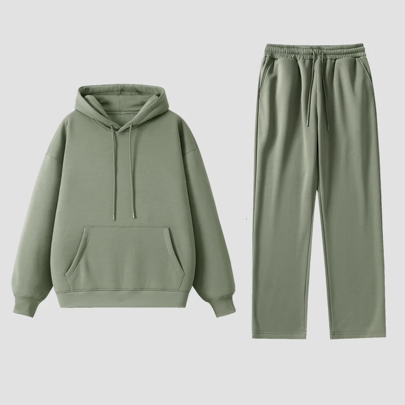 Womens Sets Hoodies Pants Casual Wear Suit Sportswear Solid Color Pullover Autumn and Winter Fashion 250106