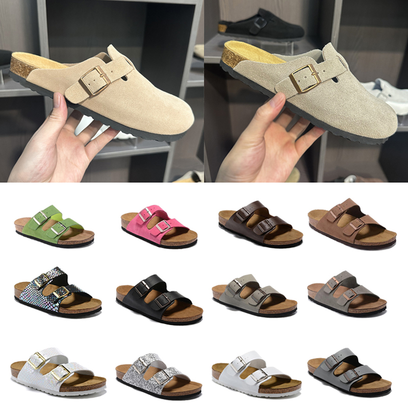 Mens Womens Sandals Designer Clog Slippers Sandels Flat Slides Fashion Summer Real Leather Beach Casual Scuffs Slip On Double Buckle Sliders Size 35-46
